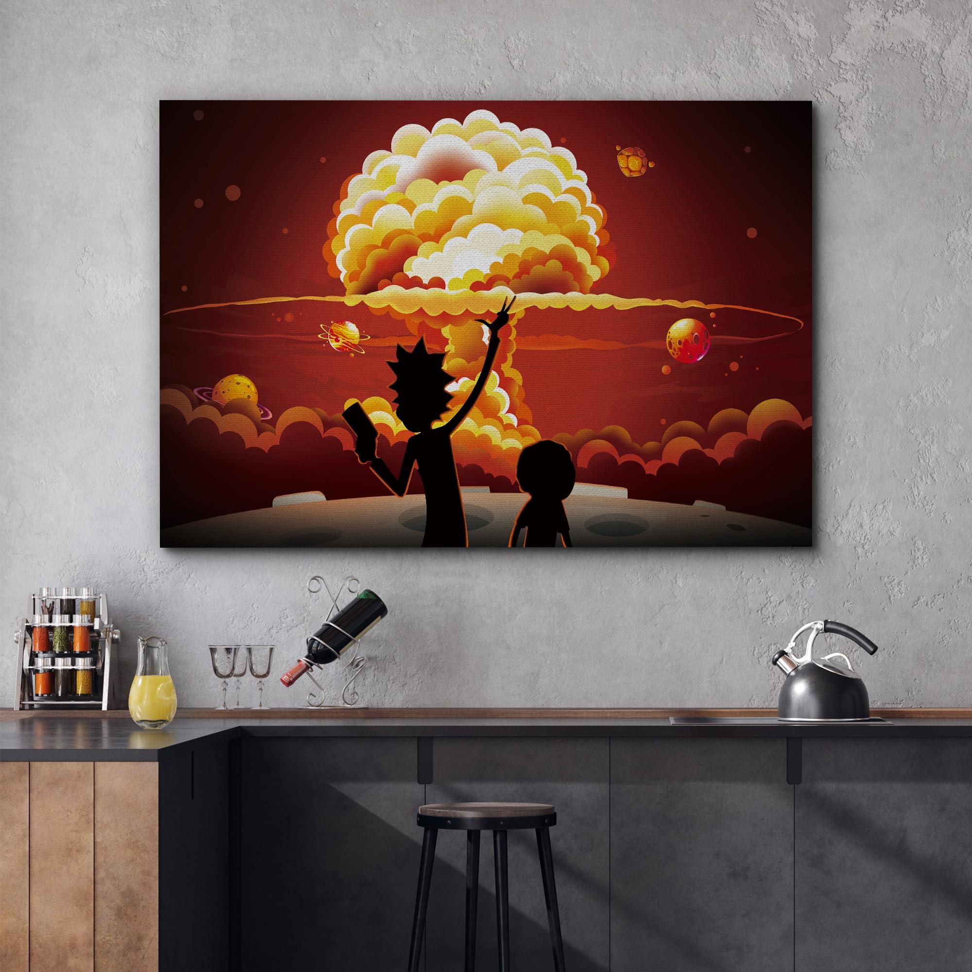 wall26 wall26 Rick and Morty Canvas Wall Art Modern Wall Decor Stretched and Framed Ready to Hang - 32x48 inches