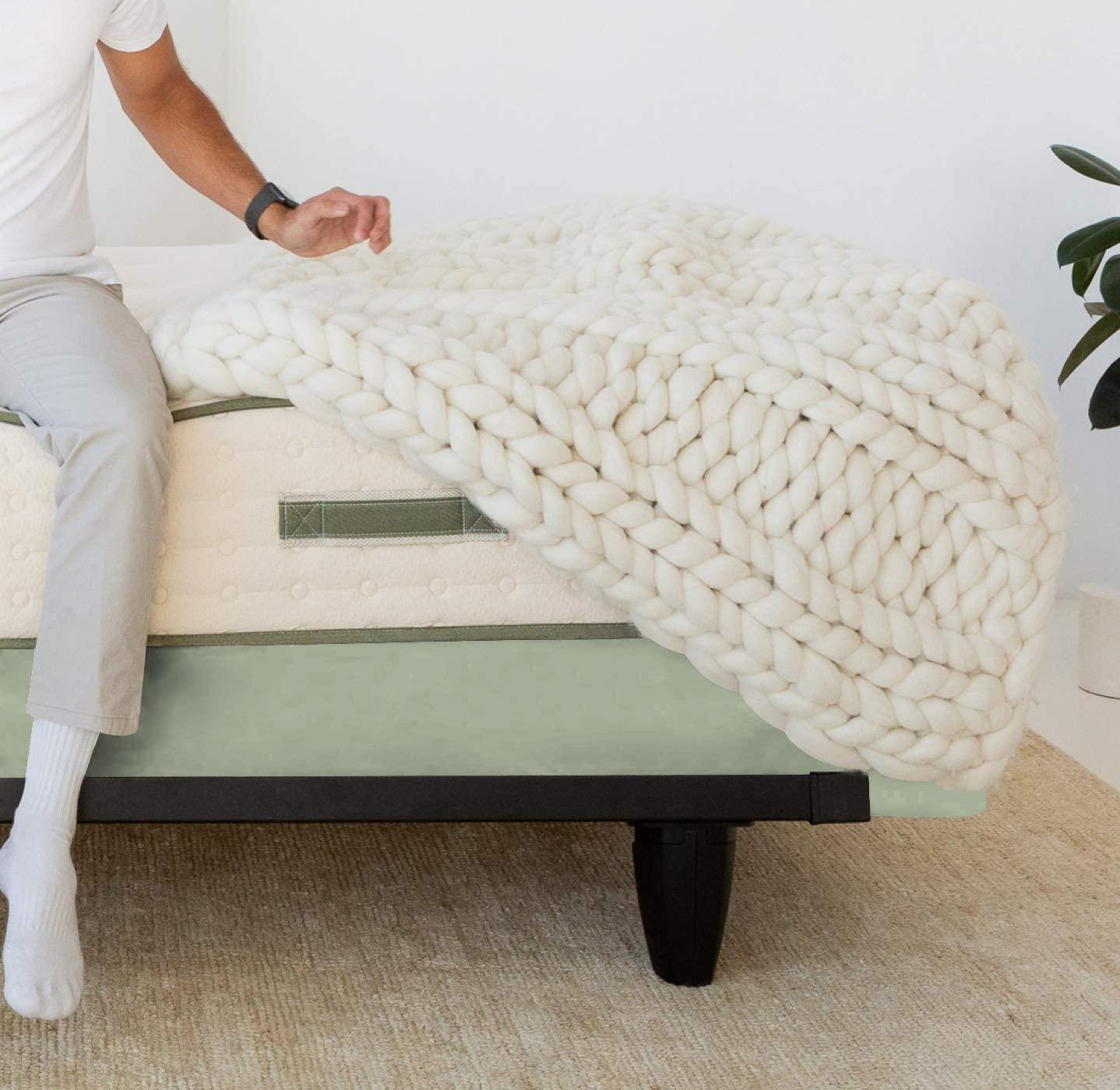 Protocott Protocott Box Spring Cover Queen Size - 100% Egyptian Cotton Wrap Around 4 Sides Bed Skirt for Hotel & Home, Fits Luxury Super Soft Box Springs up to 14 - Queen, Light Sage