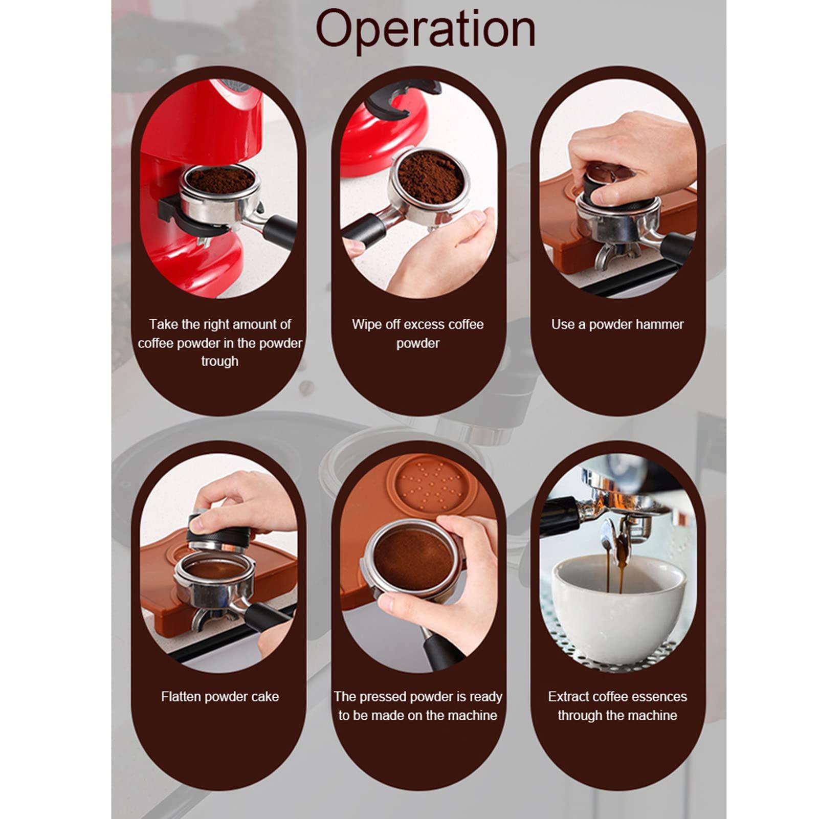 OPPWONG Tamping Station, Dual Head Stainless Steel Coffee Tamper Espresso Hand Tampers with 3 Angled Base for Home, Office nd Business (58mm)