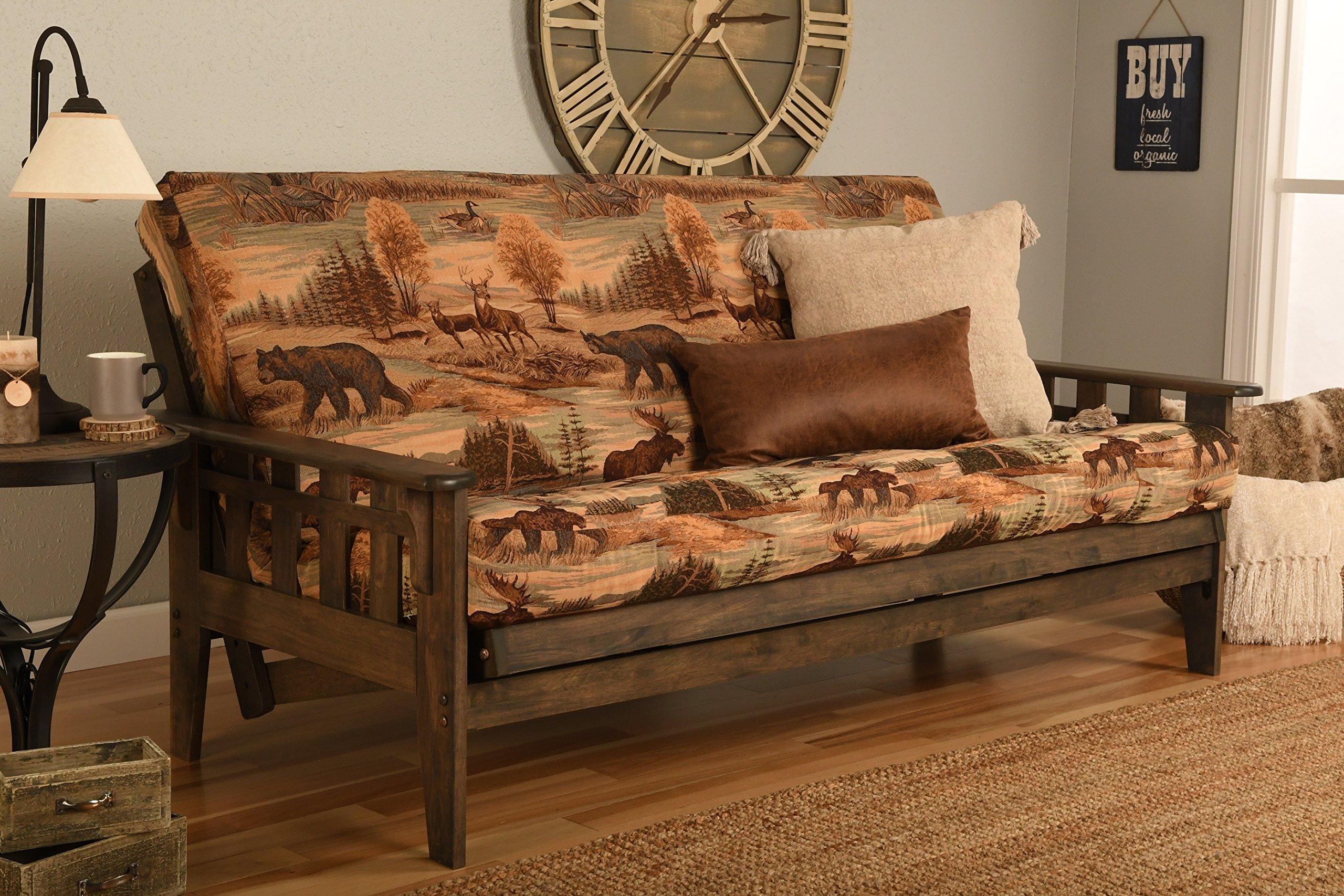 Kodiak Furniture Kodiak Furniture Tucson Full Size Futon Set in Rustic Walnut Finish, Canadian