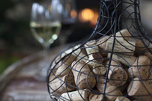 Oenophilia Oenophilia Metal Wine Cork Holder Collector, Wine Decanter Shaped, Black, Table Décor, Holds 200 Corks
