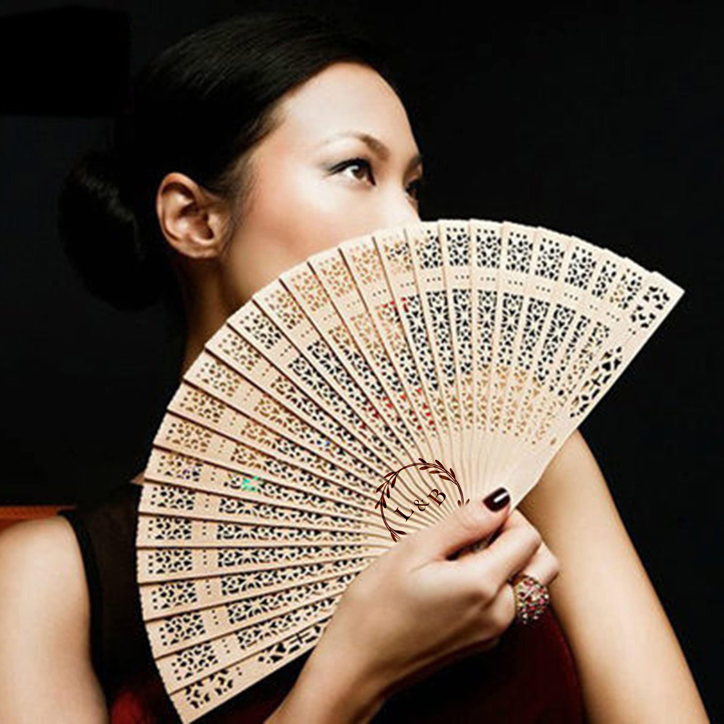 DFDG Personalized Folding Fans Handheld Bulk Custom Abanicos De Mano for Wedding Favors Bridal Bachelor Party Chinese Fans Folding Fan