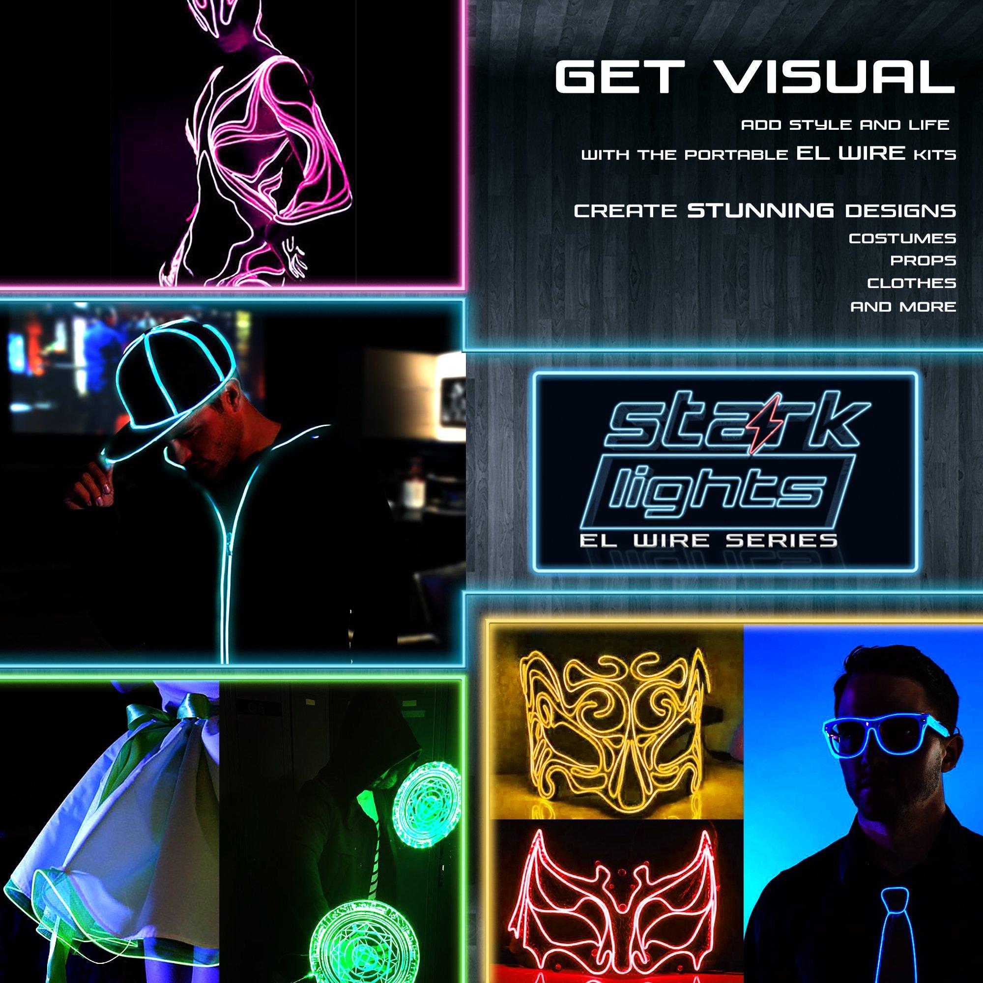 Stark 1-Pack 5m/16.4ft Orange Neon LED Light Glow EL Wire - 1.4 mm Thin - Powered by 6V Portable - 4AAA - Craft Neon Wire String Light for DIY Project Costume Accessories Cosplay