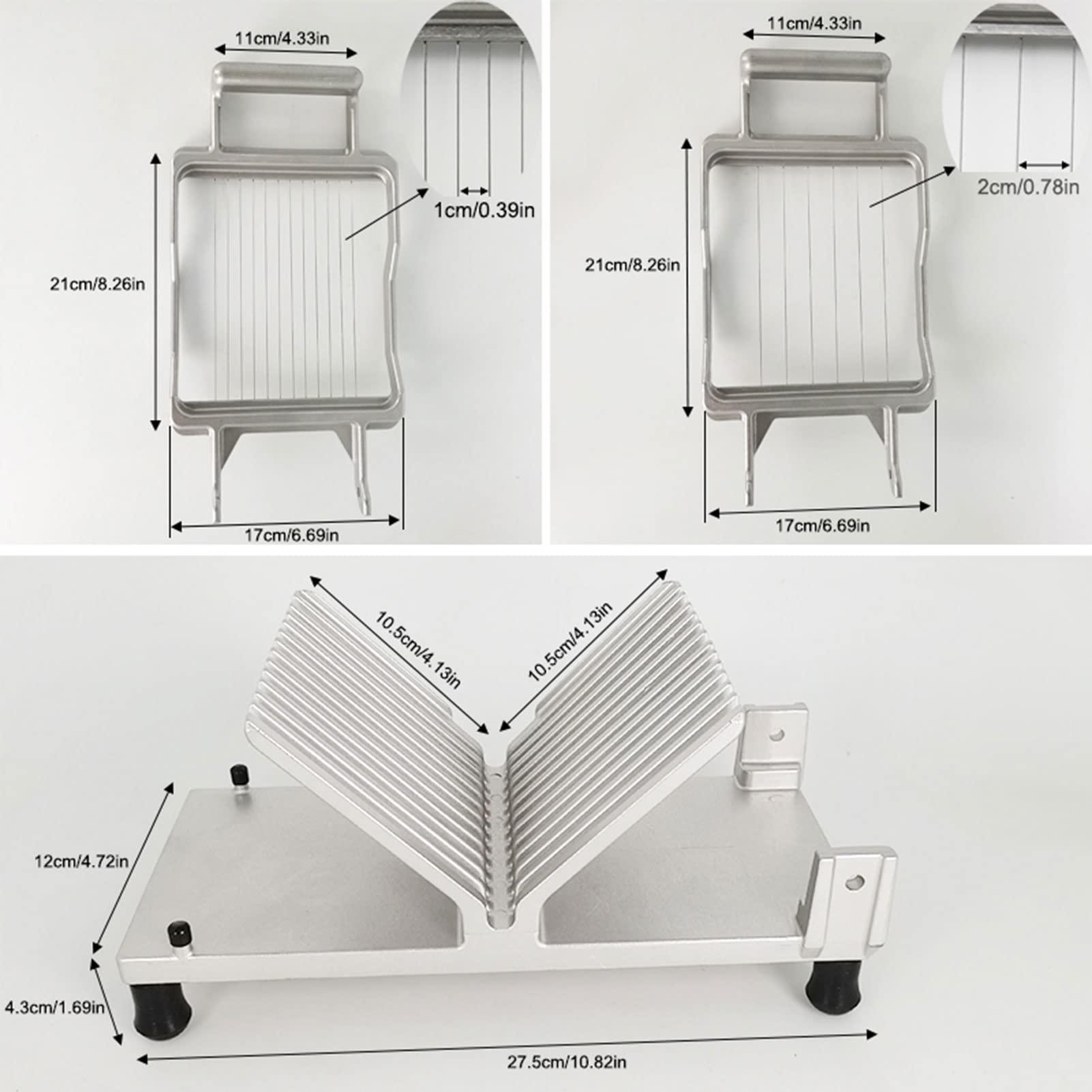 ZBJDX ZBJDX Commercial Cheese Slicer 1cm&2cm Stainless Steel Cutter Cheese Cutter Butter Cutting for Cheese Tofu Slicing Vegetables Fruit Kitchen Cooking DIY Baking Tool (Silver)