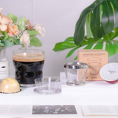 RECAPS RECAPS Refilling Filling Tool Holder Compatiblewith Nespresso Vertuo Coffee Pod for Reusable Refillable Coffee Capsule
