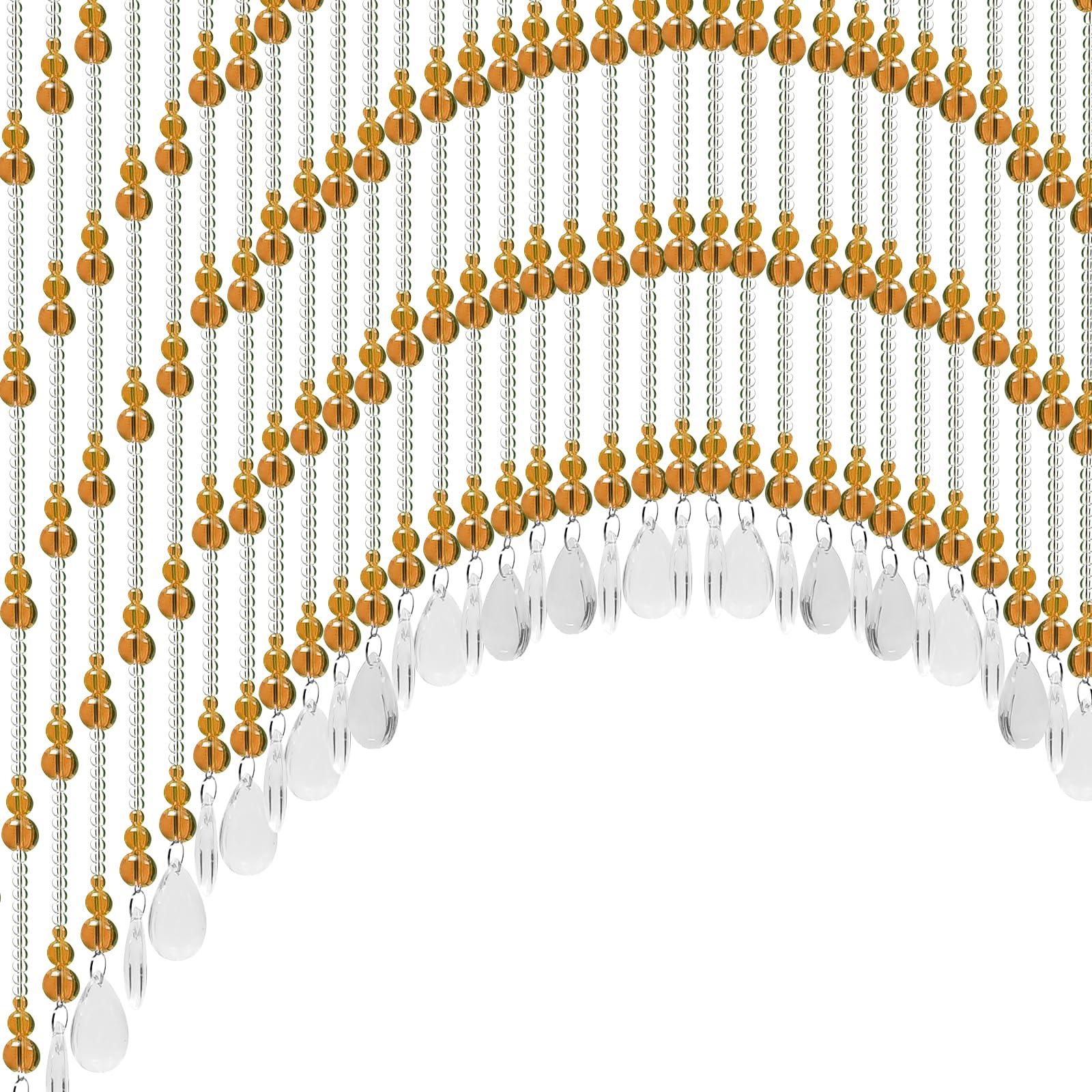 AKaSping Beaded Curtain Crystal Beads Door String Curtains 60PCS Foyer Partition Front Door Decor Curtains Hanging Door Beads Curtain for Privacy Divider Hippie Home Decor Rustic Porch Bedroom Living Room