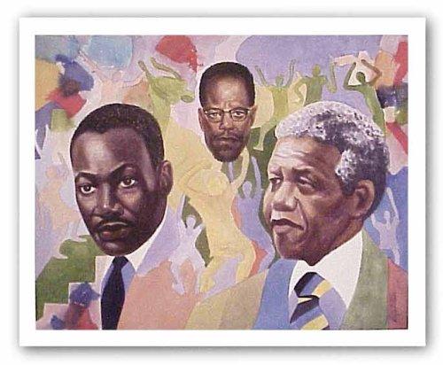 ArtOrg MLK, Malcolm X, and Nelson Mandela by Clifford Hobbs 20"x16" Art Print Poster African-American