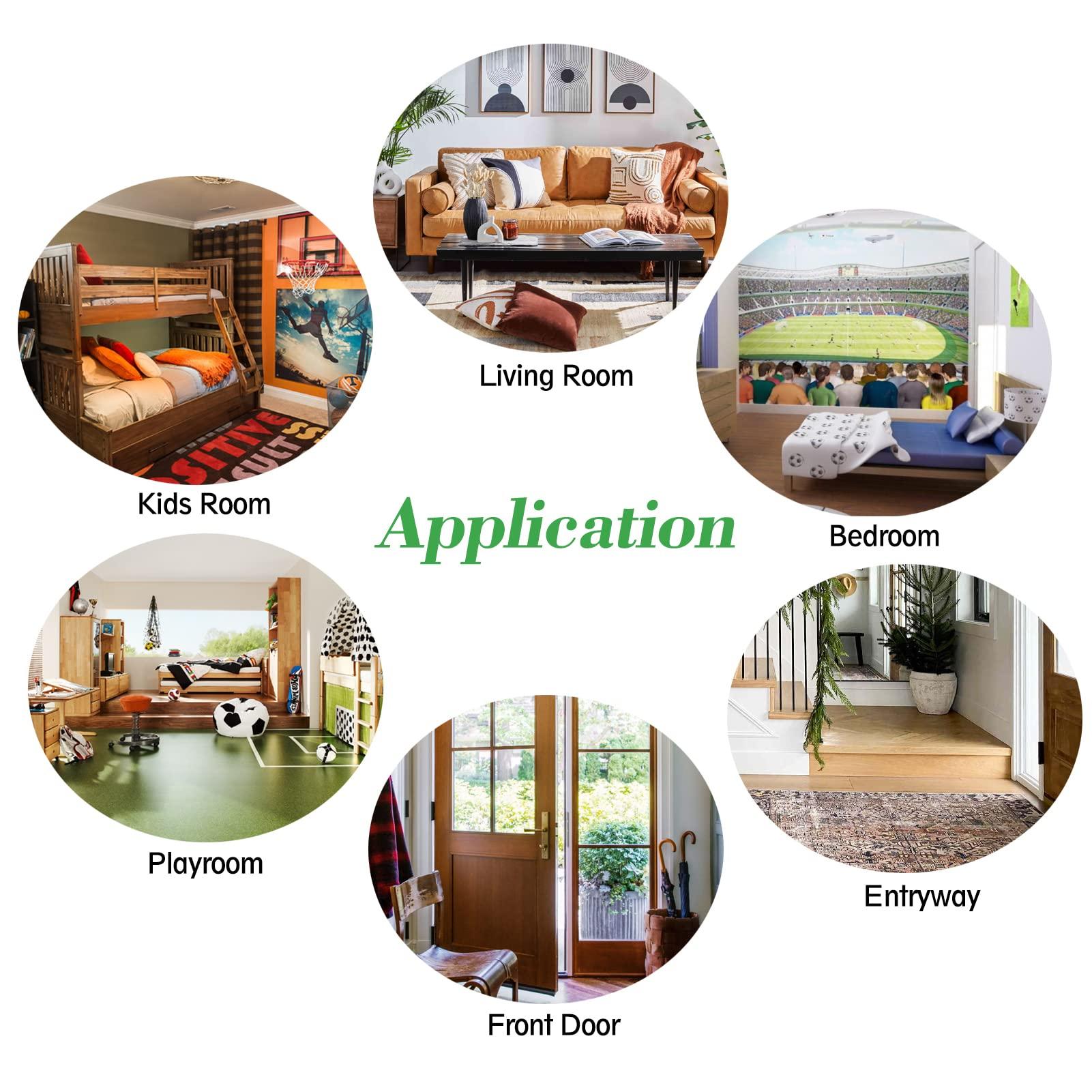 Goahke Football Field Rug Bedroom Area Rug Helmet and Football Rug for Living Room Stars and Stripes Sports Carpet Patriotic Floor Mat 63"x 79"