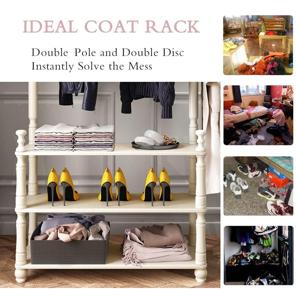 TBTBGXQ 3-in-1 Entryway Coat Rack with Shoe Bench, Modern Industrial Coat Tree with 7 Hooks and 2-Tier Shoe Stand, Hall Tree Entryway Storage Shelf Organizer Easy to Assemble, 180cm Tall