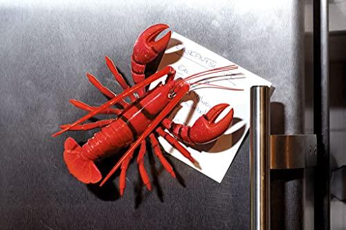 Moses Moses Wobble Magnet Lobster Decorative Magnet for The Kitchen, Metal, Red, 12.5 x 9 x 3.5 cm