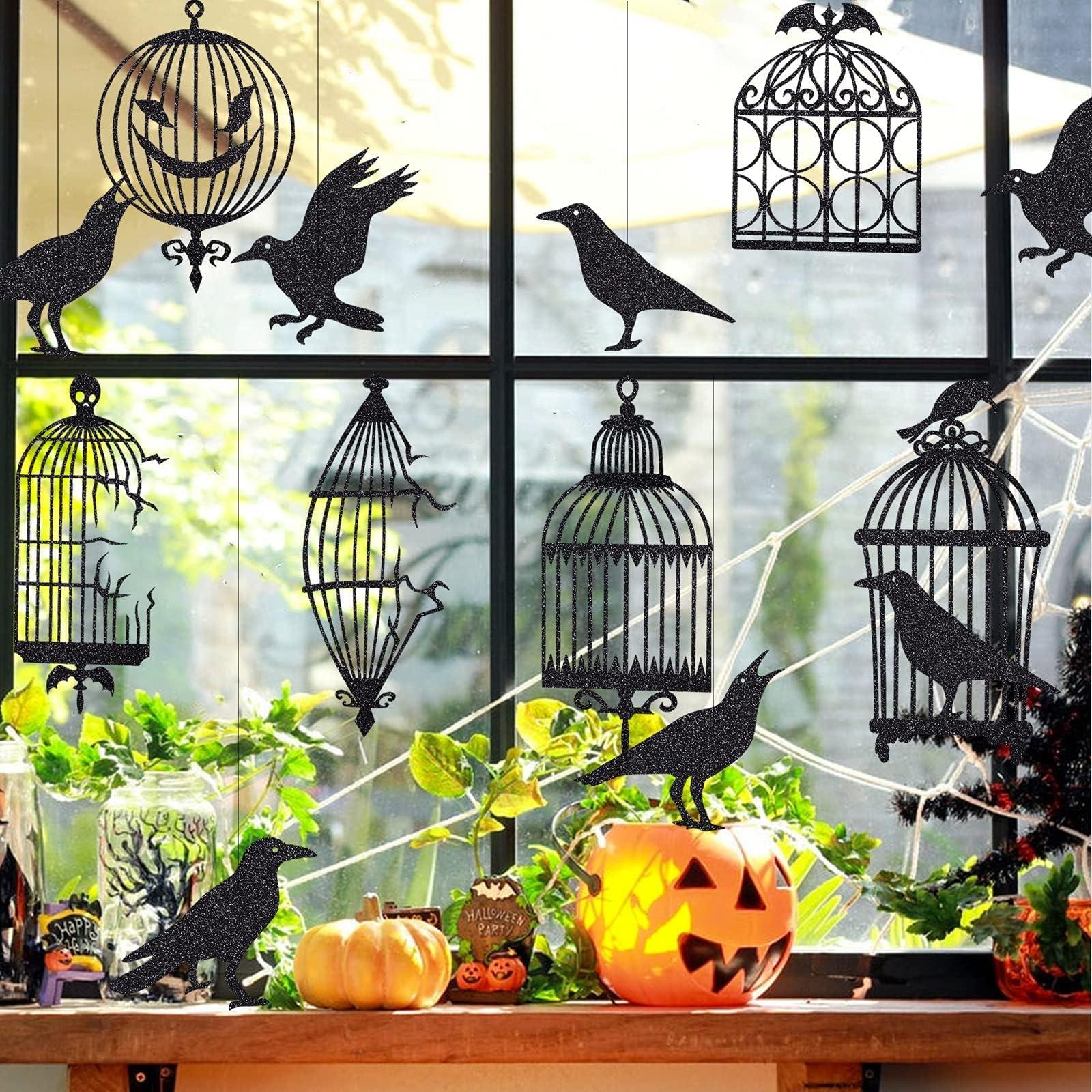 Cheerland Cheerland Crow & Cage Garland Black Gothic Decorations Indoor Raven Decor Horror Birthday Party Supplies Decor Black Crow Halloween Banner