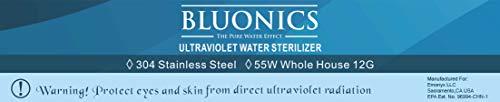 BLUONICS Bluonics Powerful Whole House & Well Water System 55W UV Ultraviolet w/Sediment & CTO Carbon with Solid Blue Housing 2.5\"x20\" Ideal for Residential and Commercial Use with City/Municipal or Well Water