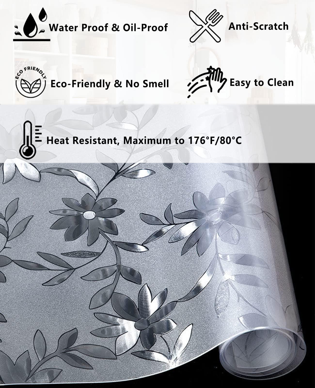 HQYG Clear Table Cover Protector for Dining Glass Table, Non-Slip Waterproof Wipeable PVC Tablecloth Desk Mat, Office Desk Top Coffee End Table Protective Pad 1.5mm 42x120 Inch