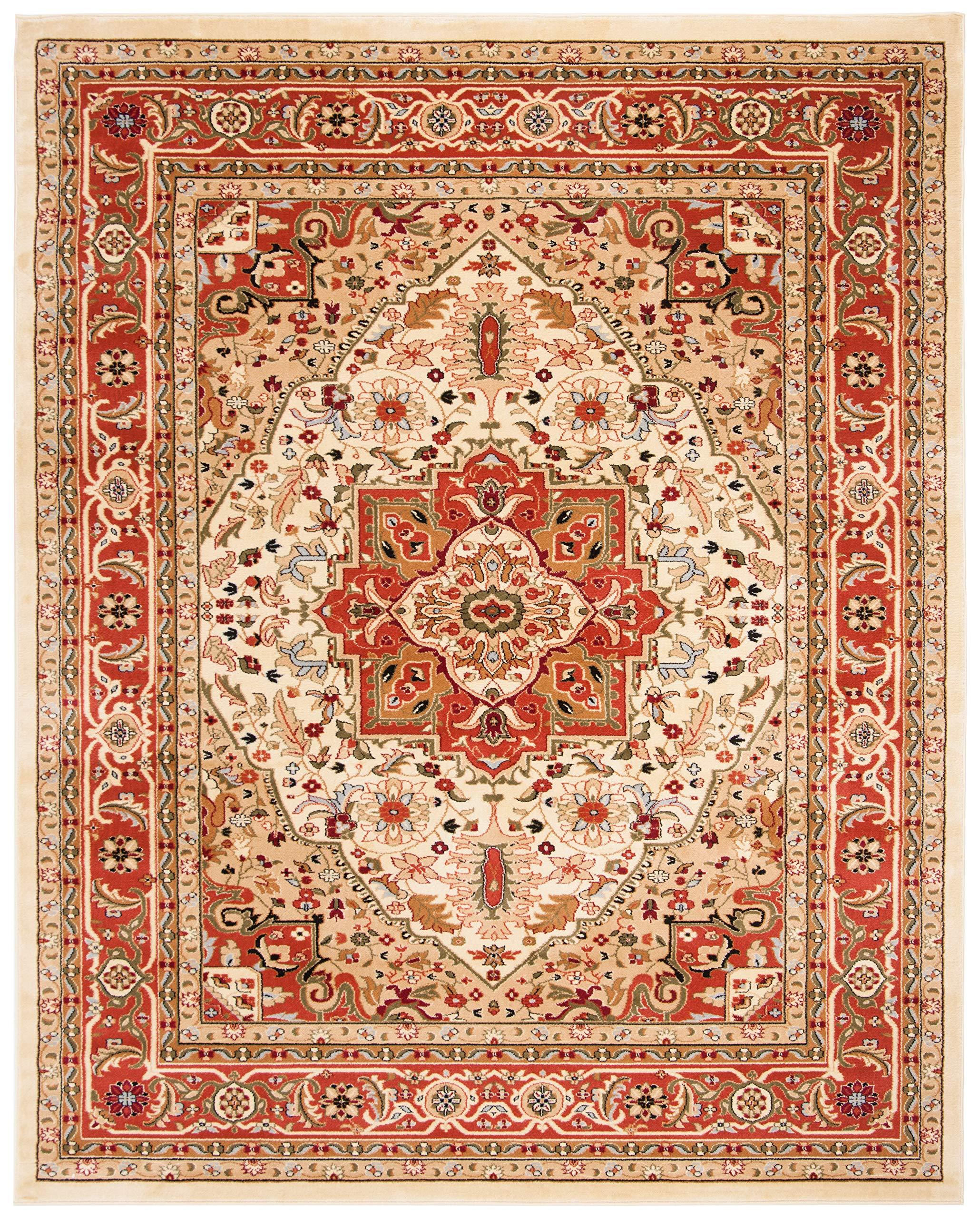 Safavieh SAFAVIEH Lyndhurst Collection Area Rug - 6' x 9', Ivory & Rust, Traditional Oriental Design, Non-Shedding & Easy Care, Ideal for High Traffic Areas in Living Room, Bedroom (LNH330R)
