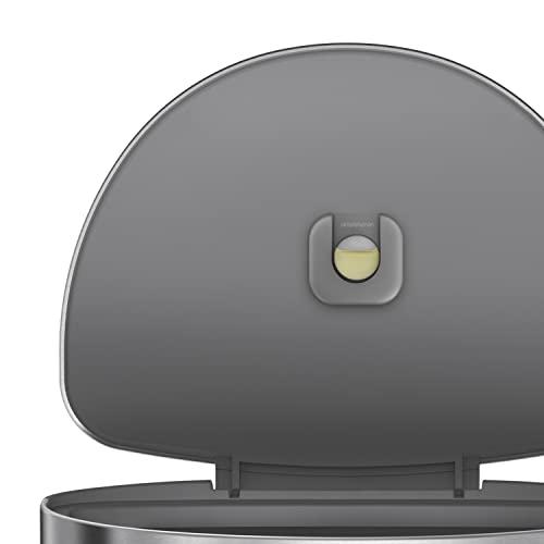 simplehuman simplehuman 45 Liter/ 12 Gallon Semi-Round Hands-Free Step Trash Can, Brushed