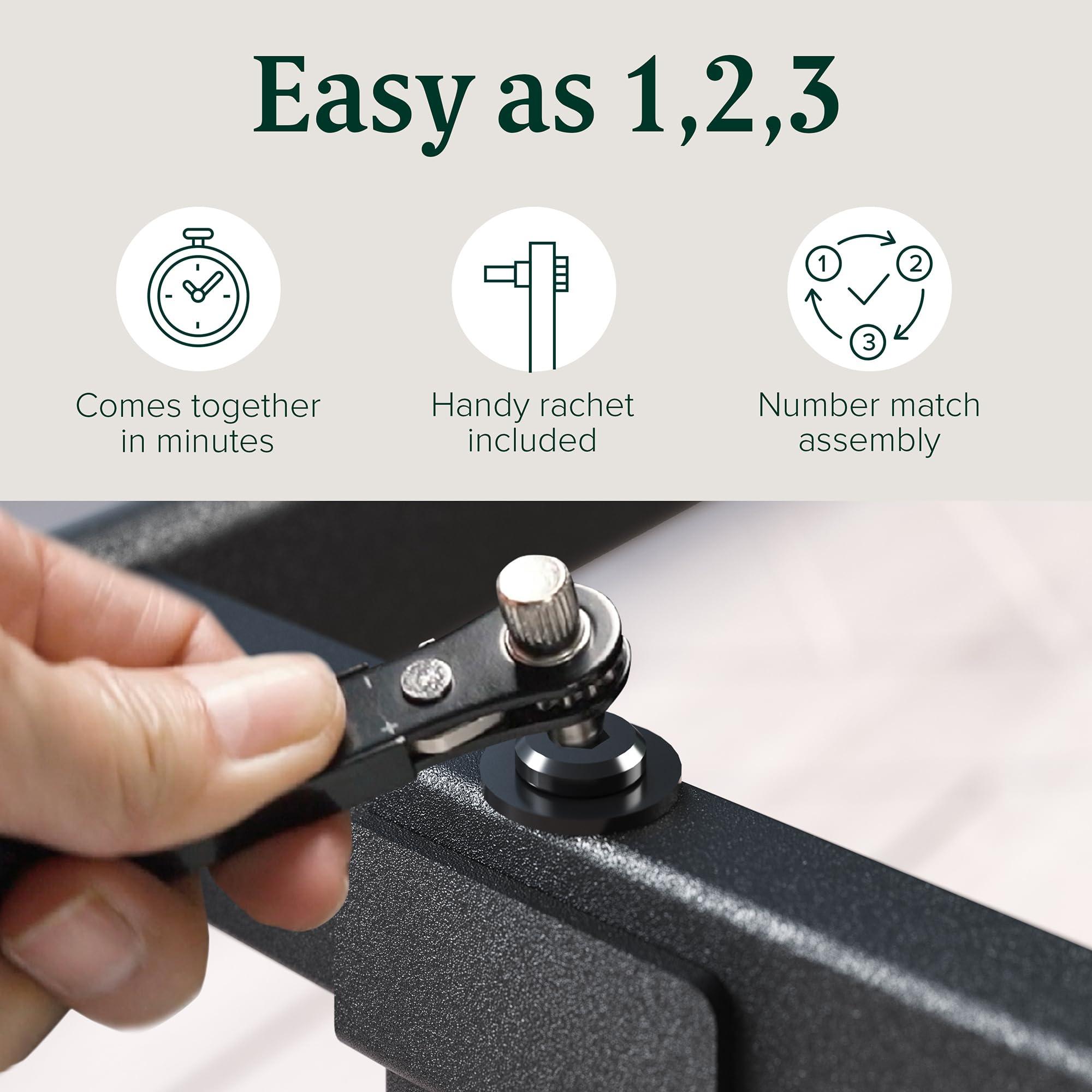 Zinus ZINUS Rumi 14in Easy SmartBase Mattress Foundation, Sturdy Metal Bed Frame, No Box Spring Needed, Eco Friendly Packaging, Queen