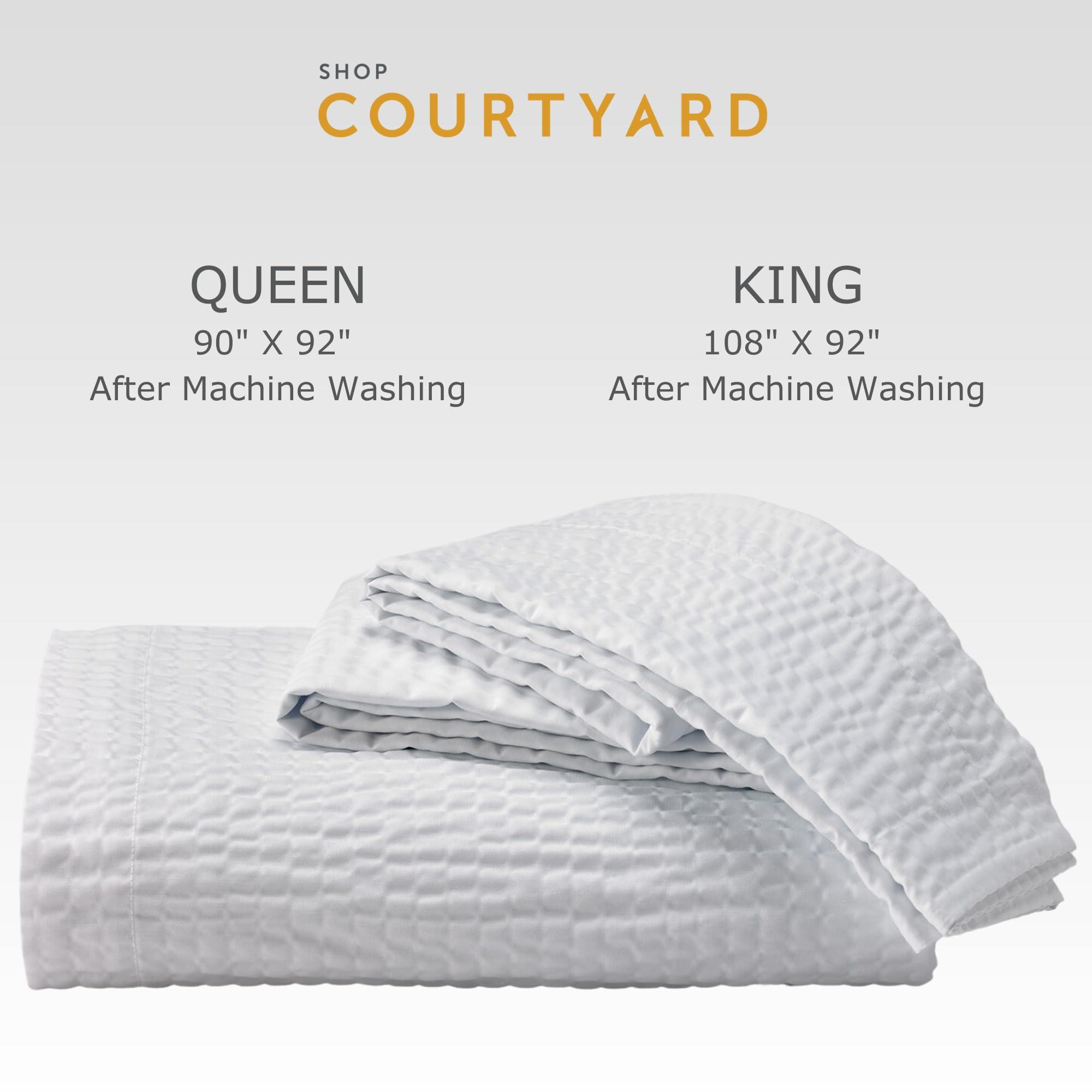 Courtyard by Marriott Courtyard by Marriott Textured Coverlet - Lightweight Coverlet with Wash-Activated Ripple Texture Exclusively for Courtyard - White - Queen, Perfect for Warmer Temperatures, Breathable