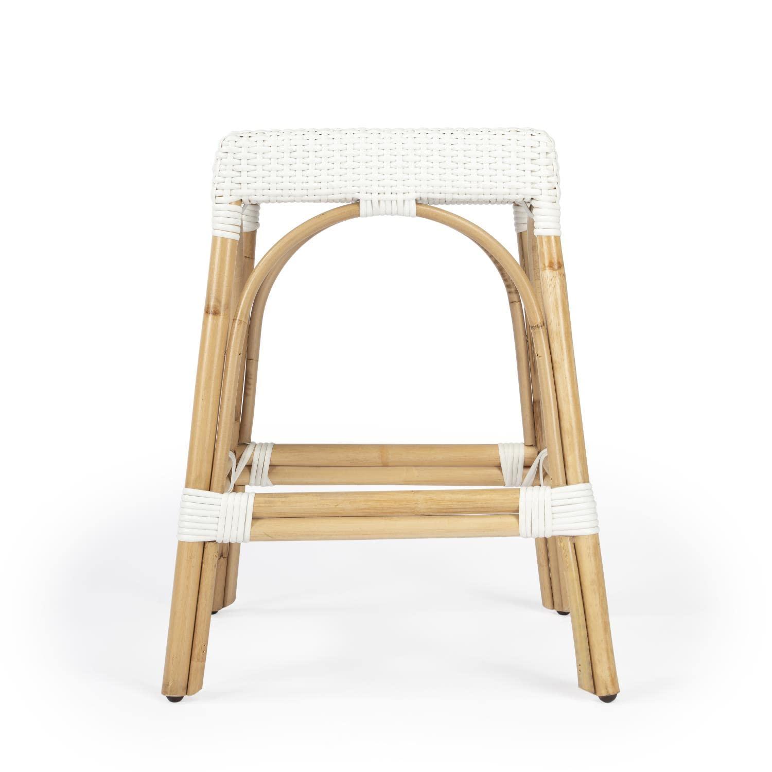 Butler Specialty Company Butler Specialty Company Robias Rattan 24.5\" Counter Stool - Glossy White