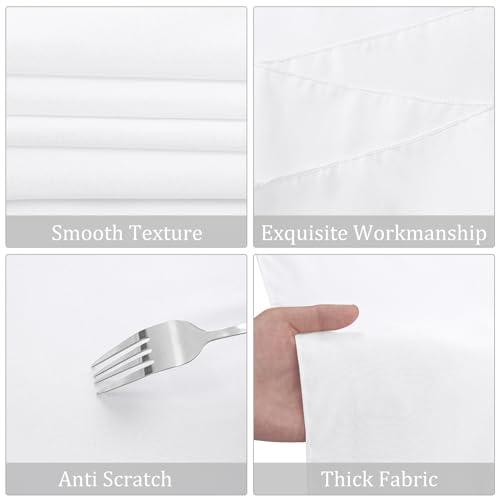 Fivenl 8 Pack Round Tablecloth 90 Inch Round Table Covers Bulk Washable Polyester Fabric Round Table Clothes for Wedding Party Reception Banquet Buffet Restaurant (White, 90 Inch)