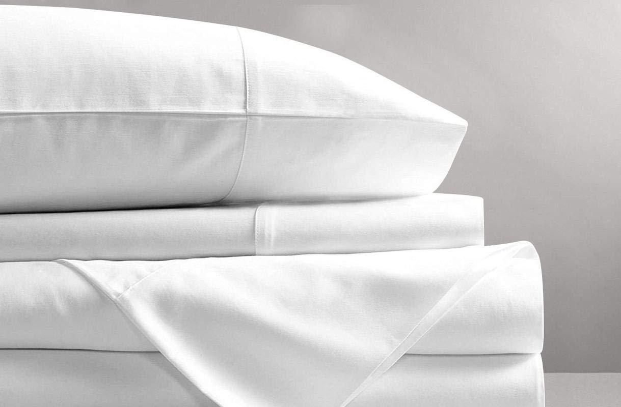 Sophia Cotton Club Cal-King Size Sheets Luxury Soft 1200-TC Heavy Egyptian Cotton - Sheet Set for Cal-King Size (72x84) Mattress Fits 28-30 Inches Fully Elastic Deep Pocket (Solid, White)