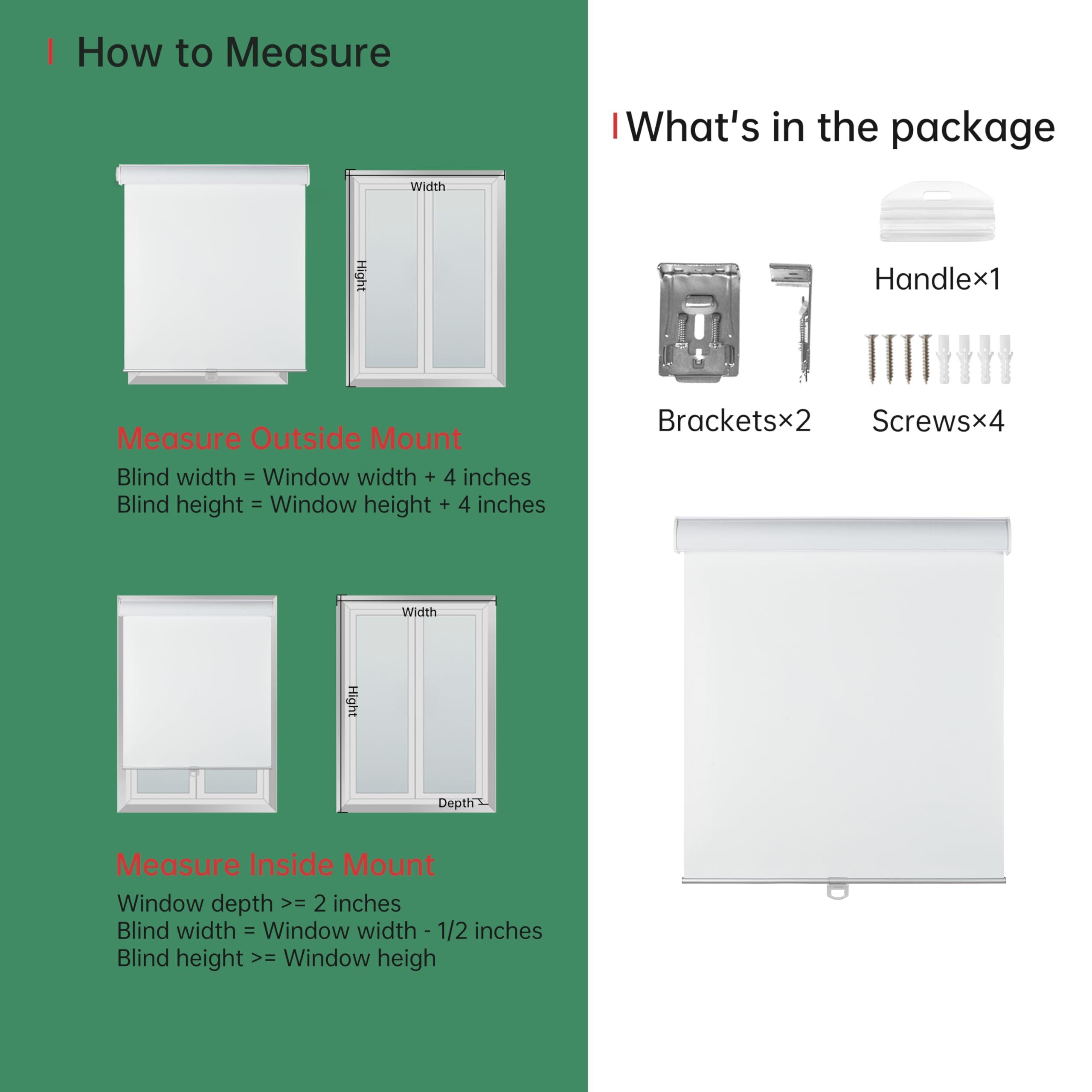 PQRSHADE PQRSHADE 100% Blackout Window Shades Pull Down for Indoor,Custom Room Darkening Roller Window up and Down Blinds with Thermal Insulated for Home Bedroom Office Easy to Install(67"W x 56"H)Cameo brown