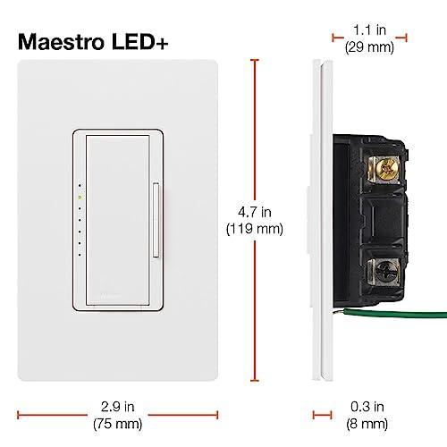 Lutron Lutron Maestro LED+ Dimmer Switch for Dimmable LED, Halogen and Incandescent Bulbs, 150W/Single-Pole or Multi-Location, MACL-153M-TP, Taupe