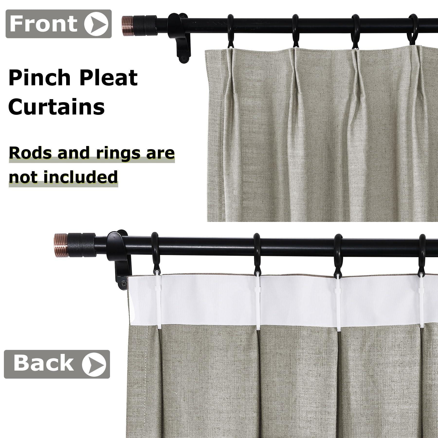 Frelement Frelement Extra Wide Breathable Faux Linen Curtains Noise Reduction Pinch Pleat Drapes for Bedroom, Patio Door, Sand White, 120" W x 84" L, 1 Panel