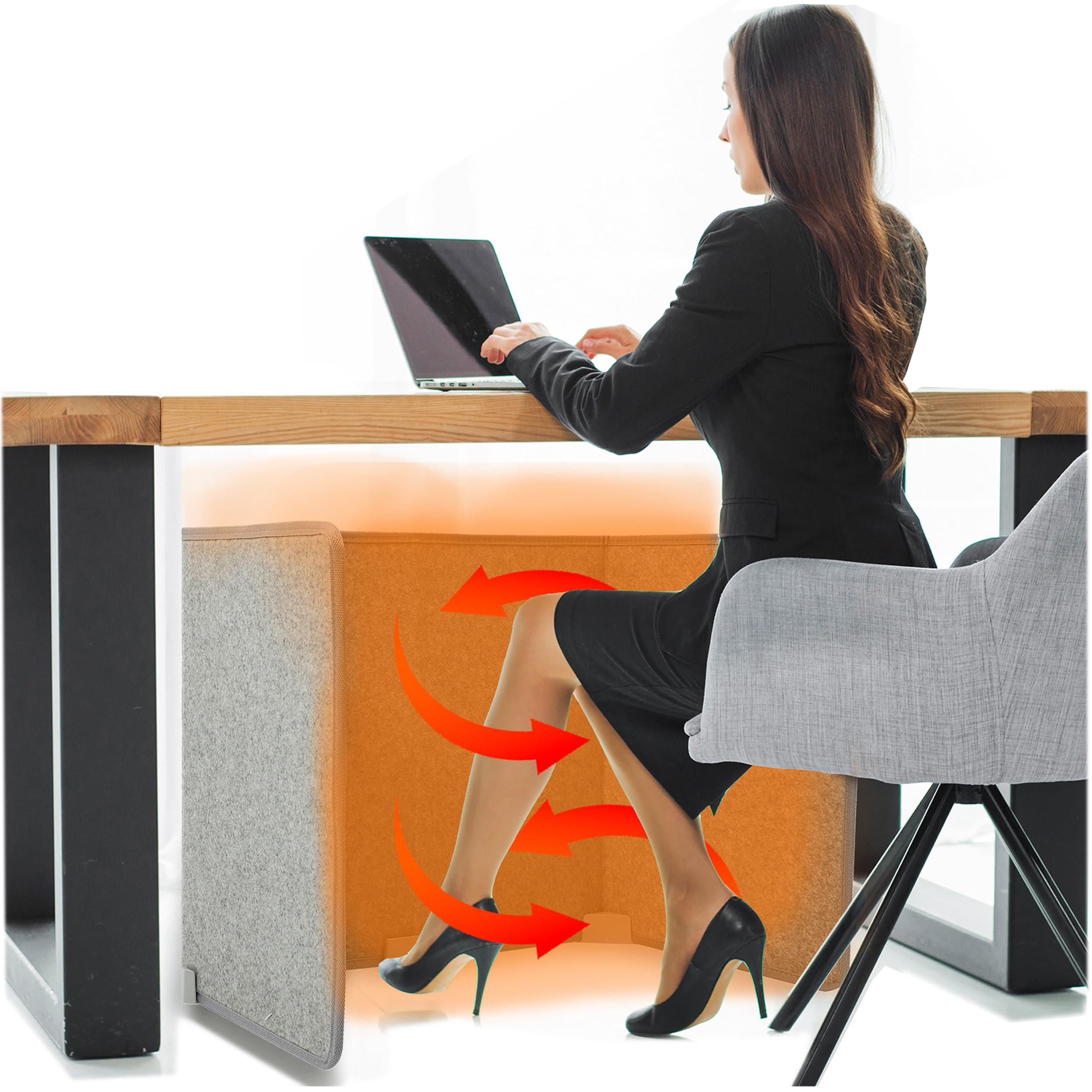 WHISPERHEAT WHISPERHEAT Under Desk Foot Warmer - Silent and Energy Efficient - Personal Desk Heater for Office and Home - with Thermostat and Timer