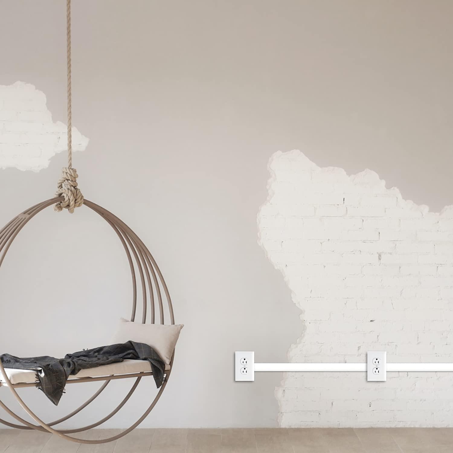 Legrand - Wiremold Wiremold Plastic Nonmetallic Raceway Extending Power, On-Wall Outlet + Box, White, NMW2-D, 1-Pack