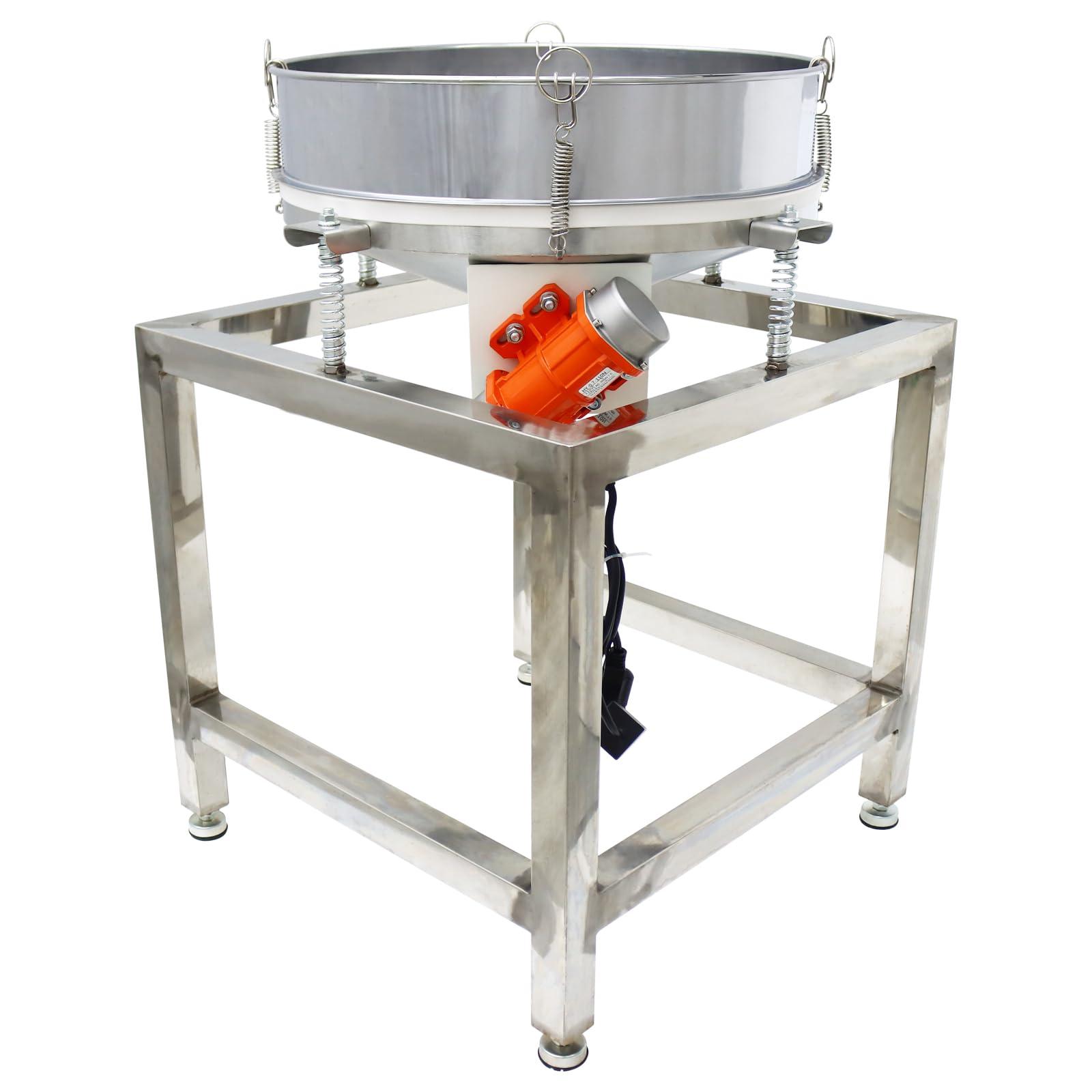 INTSUPERMAI INTSUPERMAI Powder Shaker Electric Sieve Vibrating Screen with 40 and 100 Mesh Screen Stainless Steel Electric Sifter Shaker Machine 110V 19.6 inch