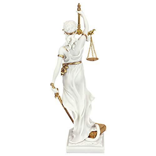 Design Toscano Design Toscano Themis Blind Lady of Justice Statue Lawyer Gift, 13 Inch, White-Small
