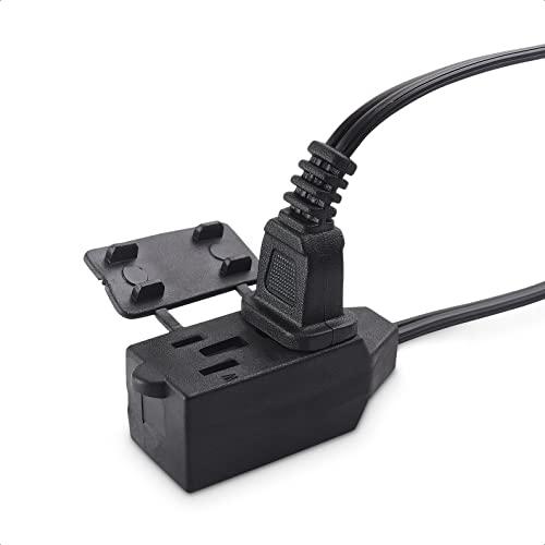Cable Matters [UL Listed] Cable Matters 2-Pack 16 AWG 2 Prong Extension Cord 10 ft, 13A 3-Outlet Extension Cords with Tamper Guard, 13 Amp, 1625 Watts, Black