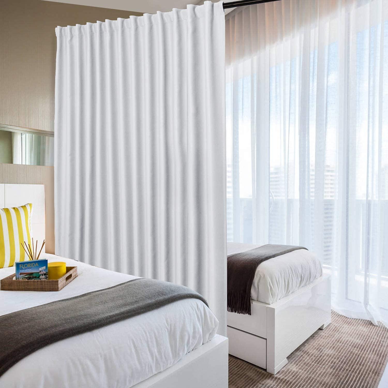 DWCN DWCN Patio Sliding Door Curtains - Extra Wide Blackout Curtains for Glass Door, Room Divider Thermal Curtain Panel with Back Tab & Rod Pocket for Bedroom Partition, 72 x 72 Inches, Greyish White