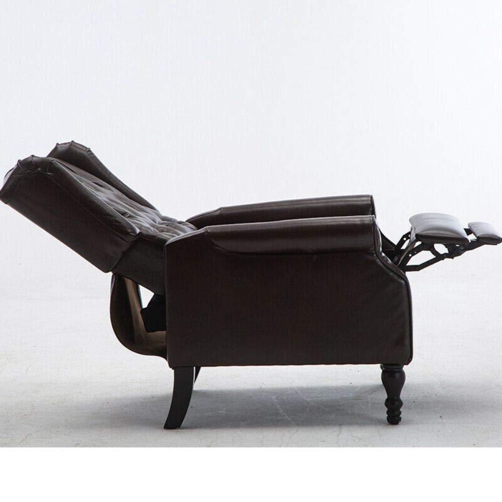 Commercial Breathing Leather Recliner Chair Push Back Padded Seat Roll Arm Sofa Reclining