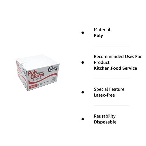 Choice Organic Choice Poly Disposable Polyethylene Gloves (Pack of 1000 - Small)