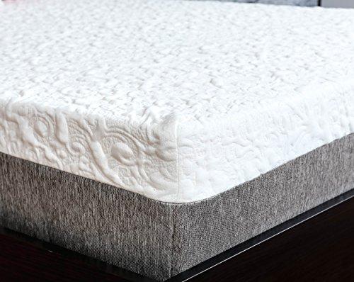 TRAVEL HAPPY TRAVEL HAPPY with A 10 INCH Narrow King (72 inch x 80 inches) New Cooler Sleep Graphite Gel Memory Foam Mattress with Premium Textured 8-Way Stretch Cover for Campers, RV's & Trailers Made in The USA