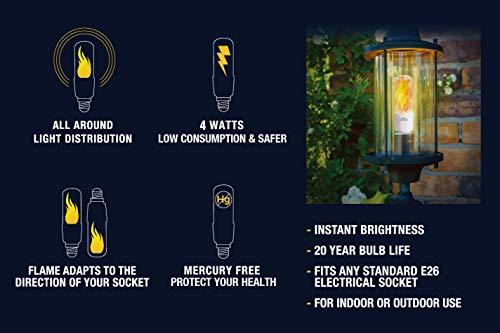 HoogaLife HoogaLife LED Flame Effect Light Bulbs - E26 LED Bulb with Gravity Sensor Flame Night Bulb for Holiday Gifts Home Hotel Bar Party Decoration (2 Pack)