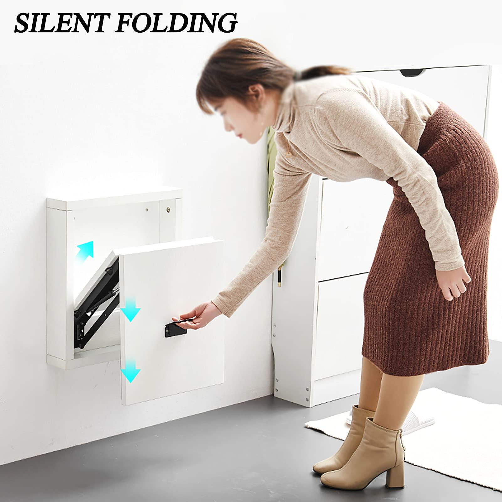 XLTTY Folding Stools Wall-Mounted Invisible Shoe-Changing Stool, Space-Saving Folding Drop-Leaf Wall Stool with Armrests, for Balconies/Porch Folding