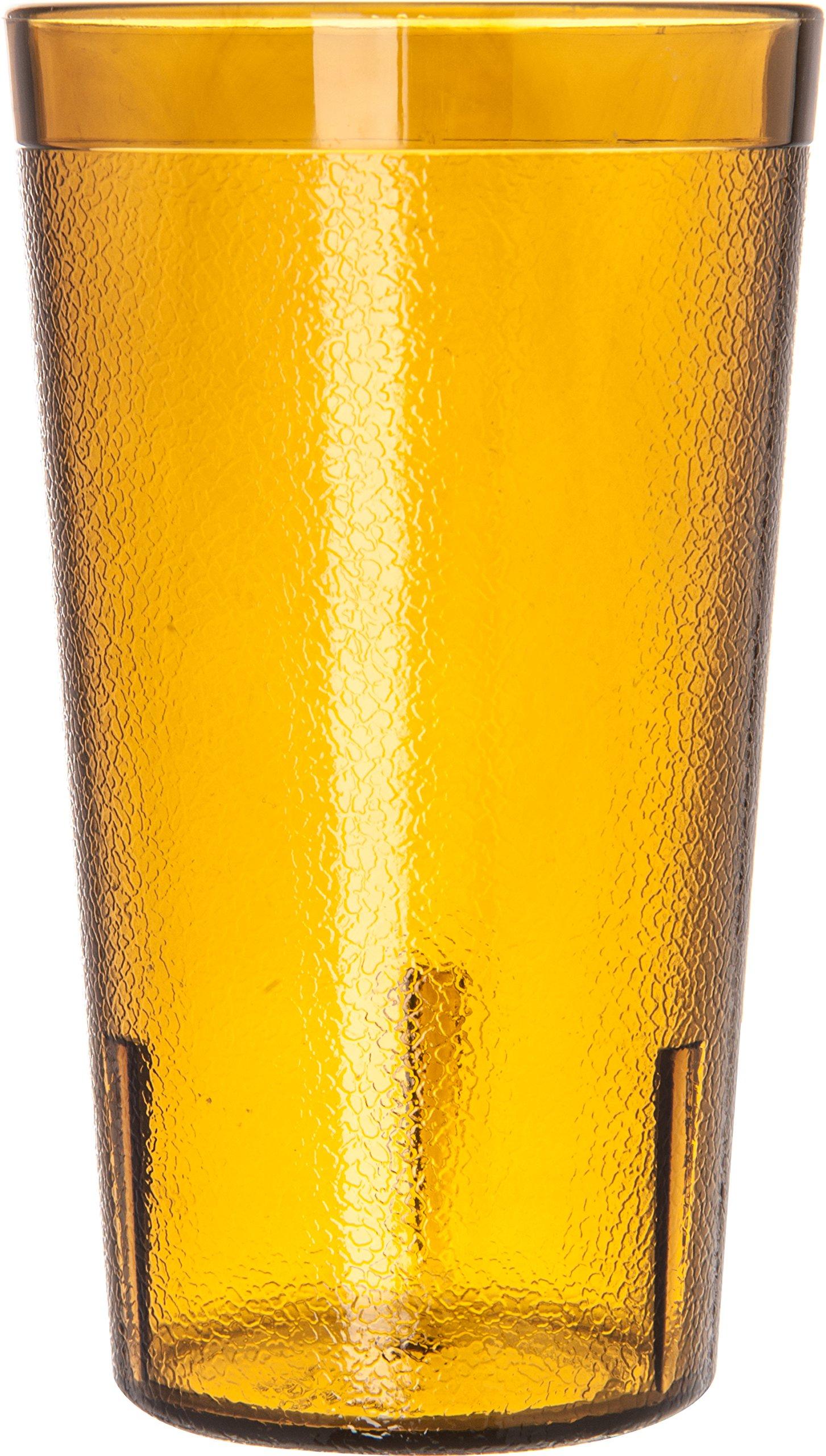 Carlisle FoodService Products CFS 52128113 Stackable ShatterResistant Plastic Tumbler, 12 oz., Amber (Pack of 6)