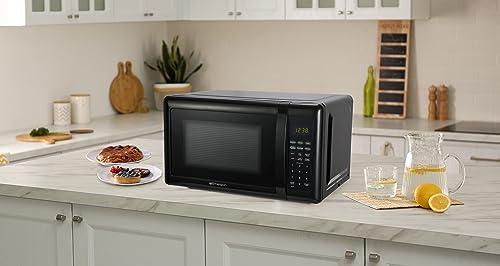 Emerson Radio Emerson MW7302B Compact Countertop Microwave Oven with Touch Control, LED Display, 700W, 10 Power Levels, 6 Auto Menus, Glass Turntable and Child Safe Lock, 0.7 Cu., Ft. Black