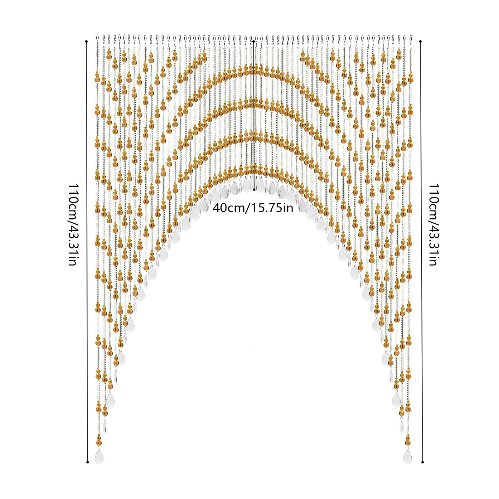 AKaSping Beaded Curtain Crystal Beads Door String Curtains 60PCS Foyer Partition Front Door Decor Curtains Hanging Door Beads Curtain for Privacy Divider Hippie Home Decor Rustic Porch Bedroom Living Room