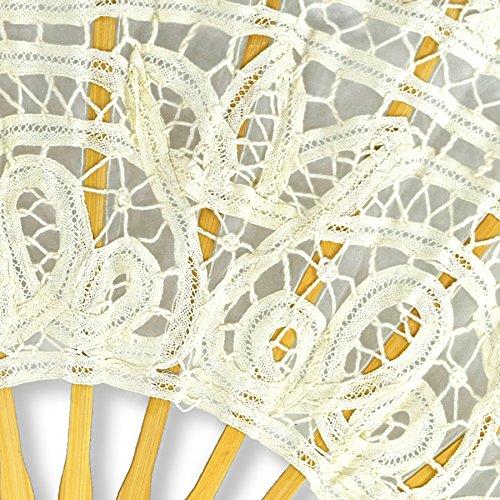 Rangebow Lace Hand Fan Ivory Beige Open Length 50cm / 20\" by Gothi Creations Bridal, Dance, Party Favours (Ivory)