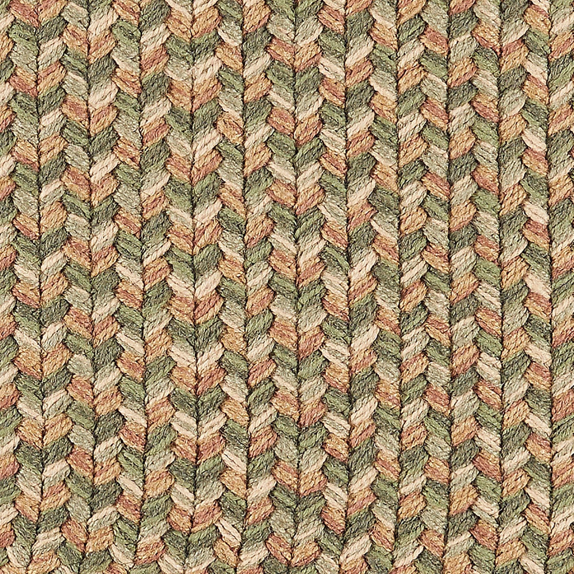 Super Area Rugs Super Area Rugs Braided Rug Sanibel Indoor/Outdoor Braided Classic American Made Carpet, Basil Tweed, 2' x 8' Oval Runner