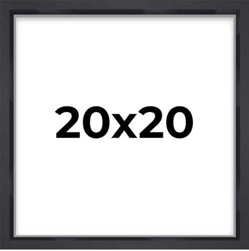 Poster Palooza 20x20 Shadow Box Frame Contemporary Black Finish | 1\" Depth of Usable Space| Interior Size 20x20 Inches| UV Resistant Acrylic, Acid-Free Backing, Wall Hangers | Made in USA