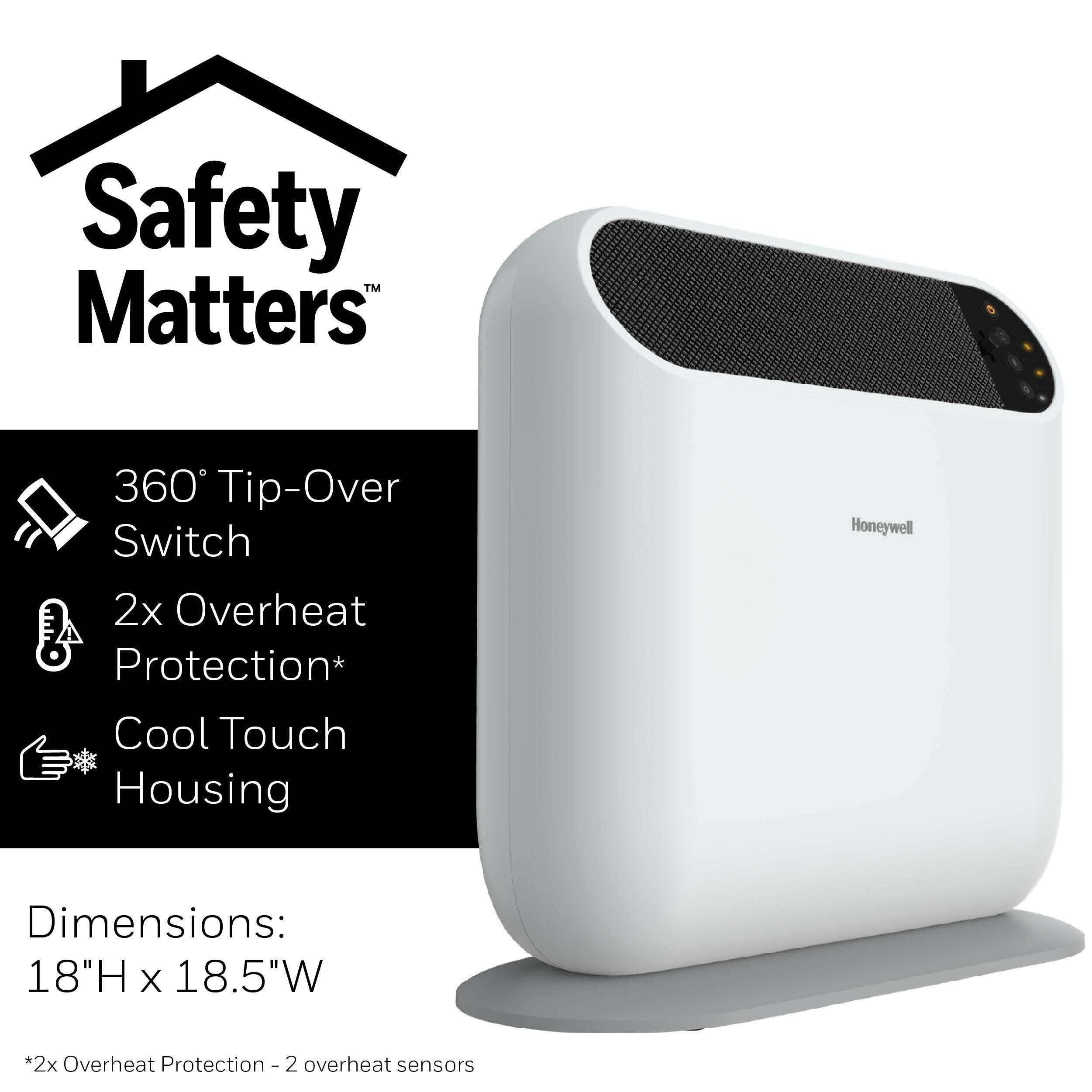 Honeywell Honeywell ThermaWave 6 Ceramic Technology Space Heater, White Ceramic Heater with Programmable Thermostat