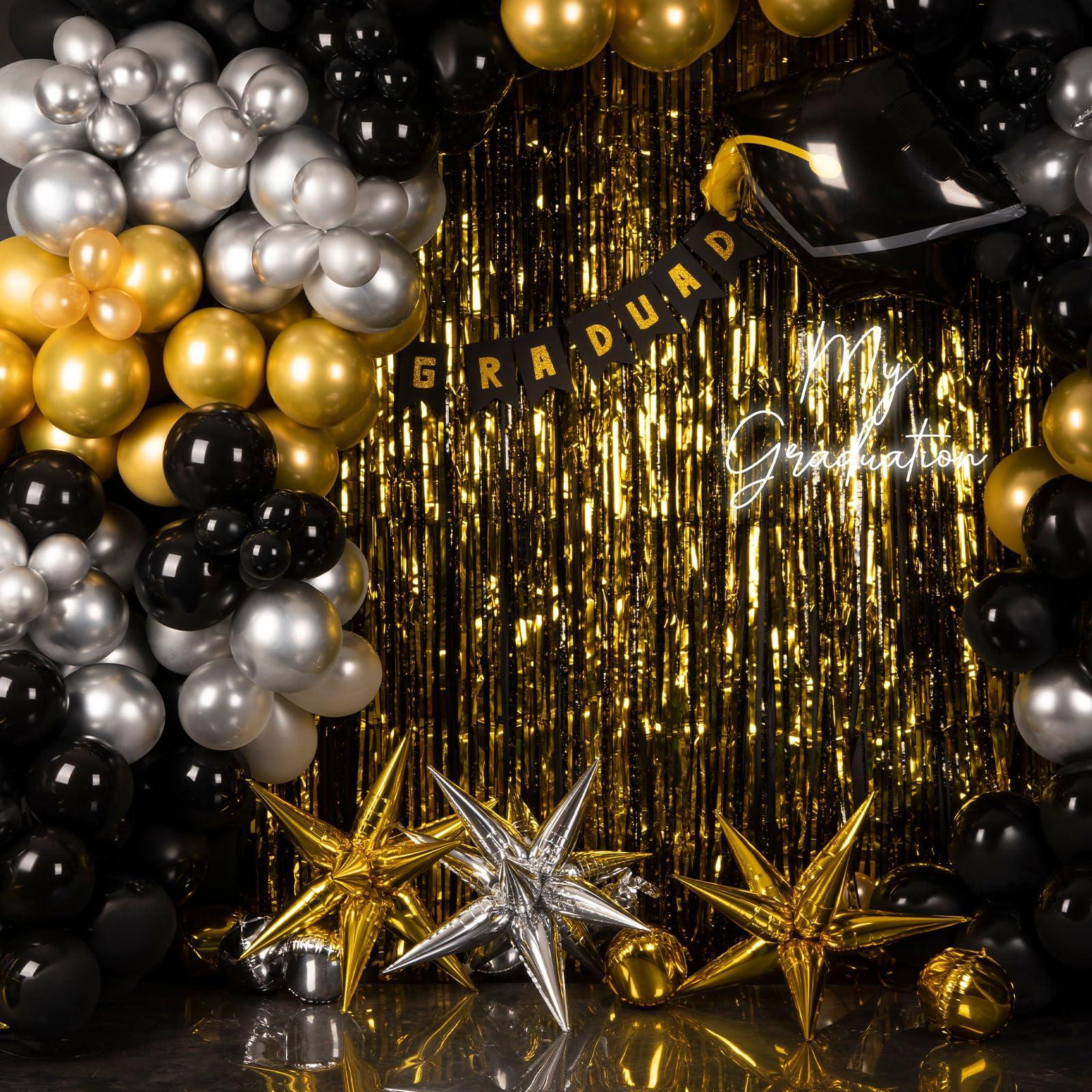 uxcell uxcell 2 Pcs Silver Fringe Curtain Party Streamers (3.3ft x 10ft) Foil Fringe Curtains Wall Background, Tinsel Streamers Birthday Party Backdrop Decorations for Wedding Holiday