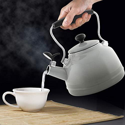 Chantal Chantal Tea Kettle, Vintage Series, Enamel on Steel, Whistling (Fade Grey)