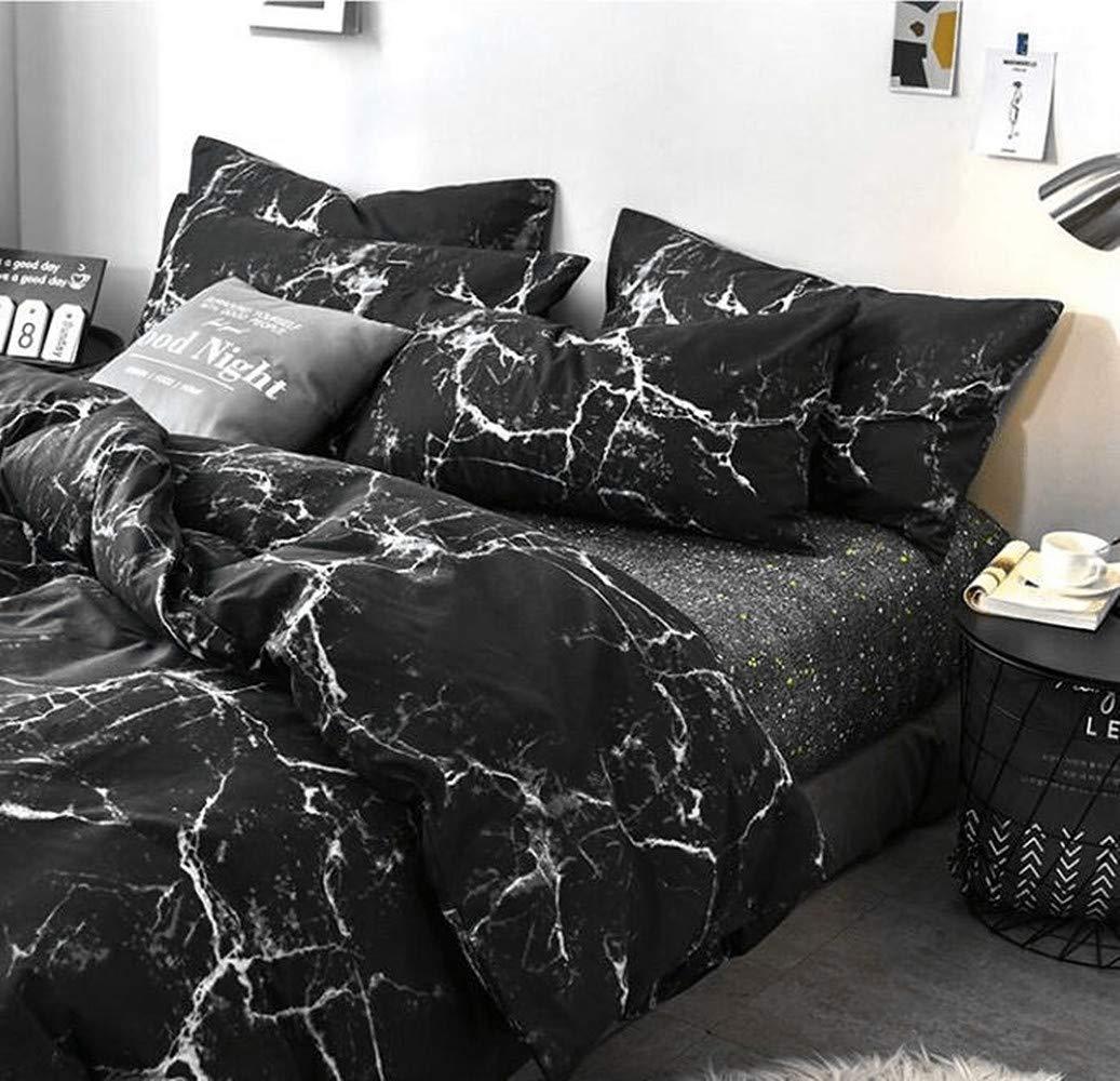 Pureant Pureant Black Marble Comforter Sets Twin Black and White Marble Bedding Comforters Cotton Women Men Modern Aesthetic Black Quilt Comforter Set Twin Size Abstract Black Marble Blankets Twin Bedding