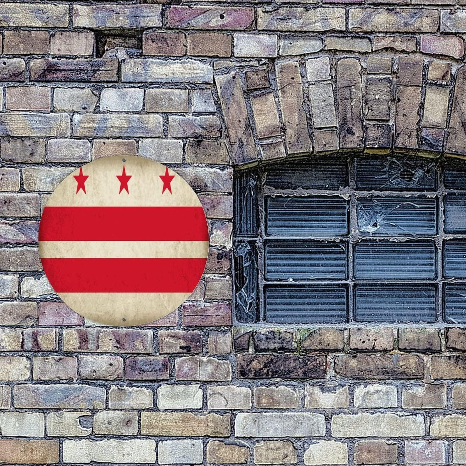 lutieger lutieger Restaurants Home Dcor Metal Sign Washington State Flag Personalized Gifts Posters Patriotic USA Map Sports Fans Country Tin Signs for Bedroom Entryway Bathroom Wall Decor 12x12in Round