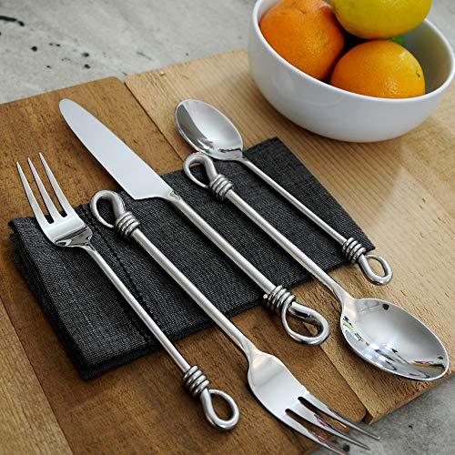 Gourmet Settings Gourmet Settings 20-piece Silverware Twist Collection Polished Stainless Steel Flatware Sets, Silver